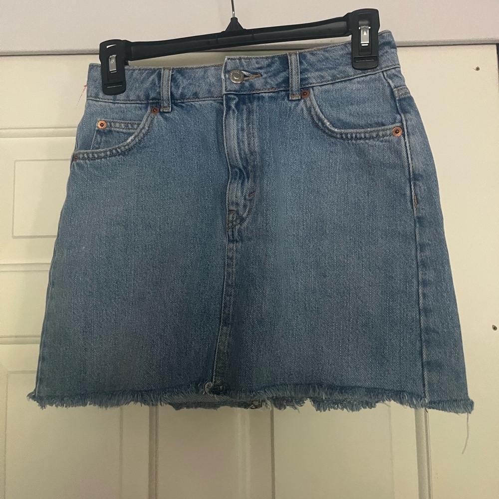 Light wash denim skirt